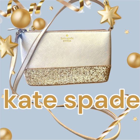 KATE SPADE FLASH GLITTER MIXED FABRIC CROSSBODY - Picture 3 of 13